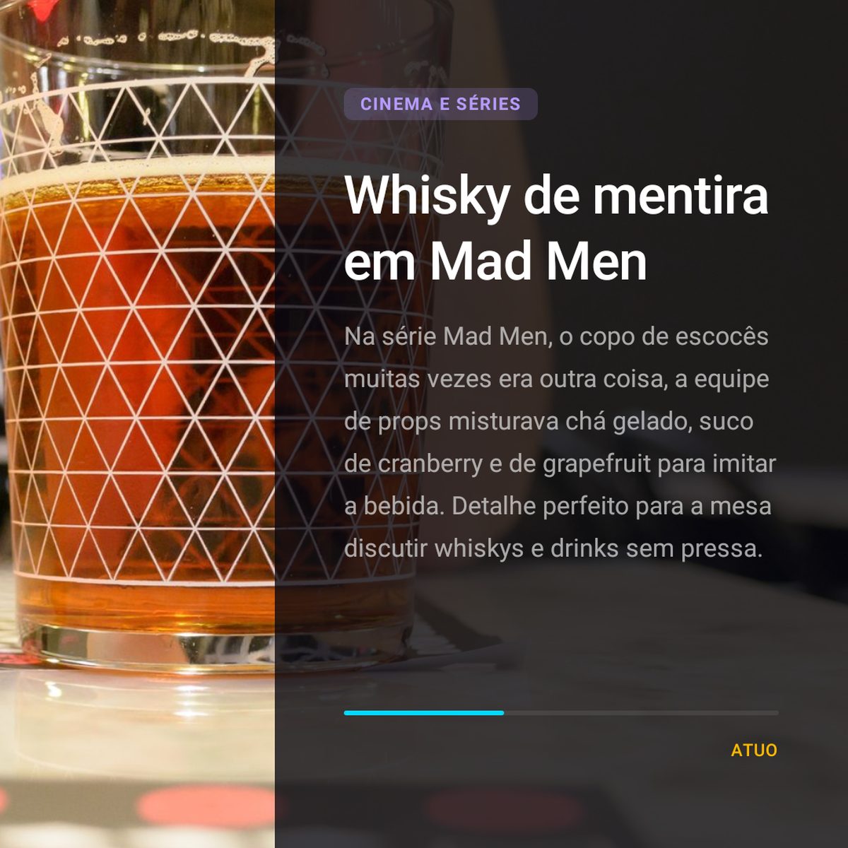 Tela do ATUO Indoor Media em operação na Fabrik7, com peça editorial